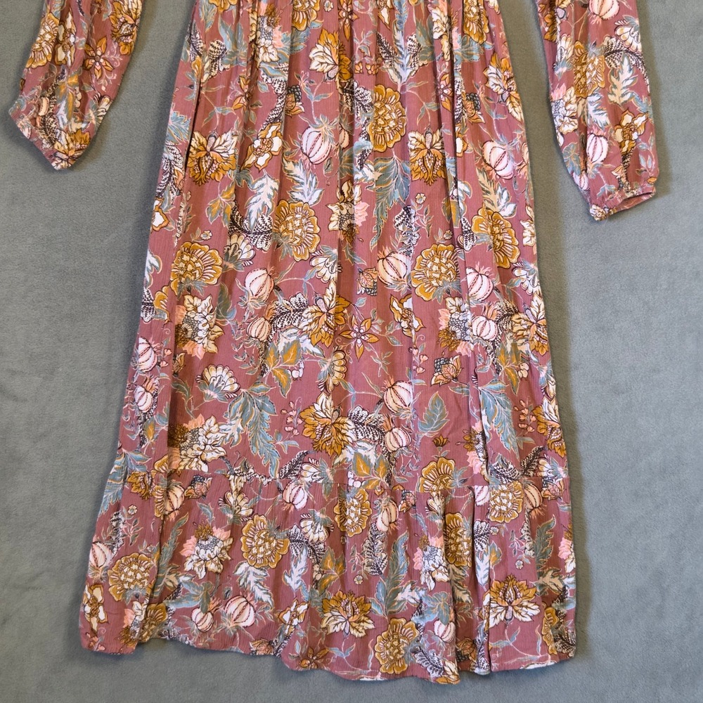Knox Rose Smocked Midi Dress Women Size Medium Floral Boho Cottage Prairie - Picture 8 of 14